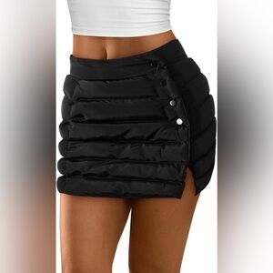 Black Puffer Mini Skirt NWT Sz XL